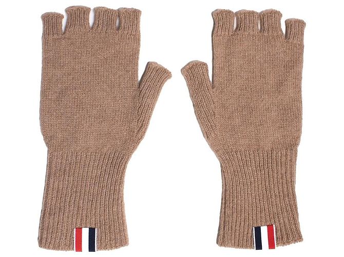 Thom Browne, luvas sem dedos marrom