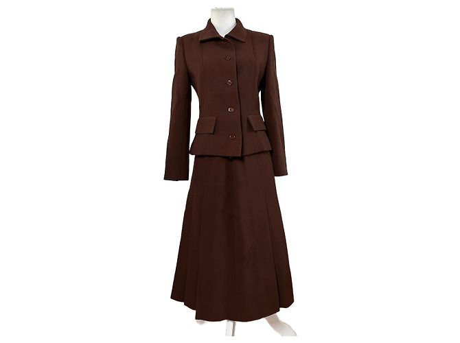 Vintage Givenchy Wool Blend Twin Set Blazer Brown M