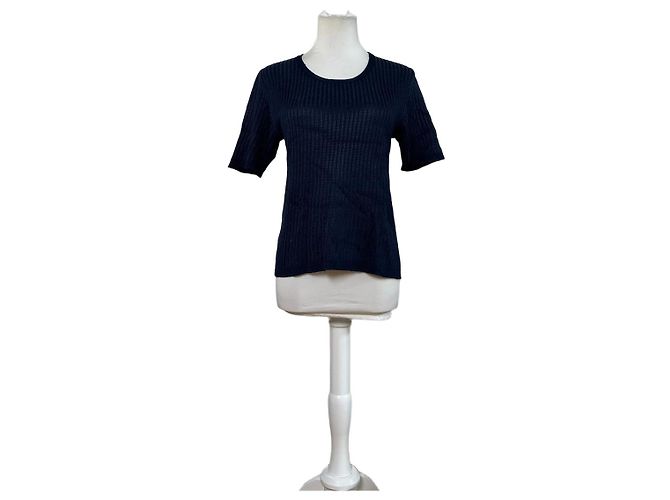 Vintage Dior Knitted Cotton Pullover Navy XL Navy blue