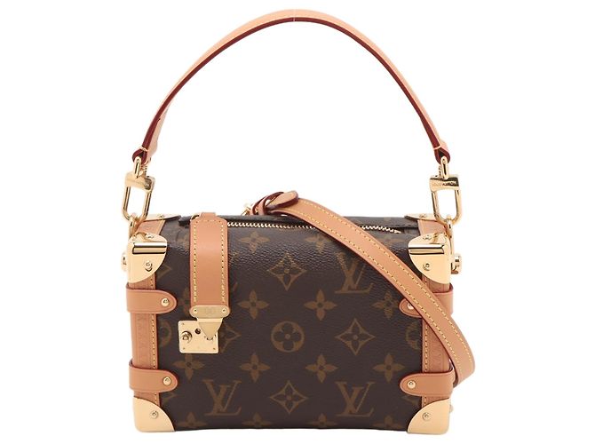 Louis Vuitton Bolsa de ombro Side Trunk PM em canvas Monogram Marrom