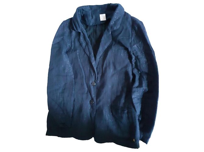 Des Petits Hauts dunkelblauer Pailletten-Blazer