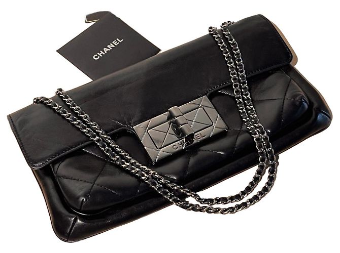 Borsa Chanel Classic Flap Pelle d'Agnello Nera Nero