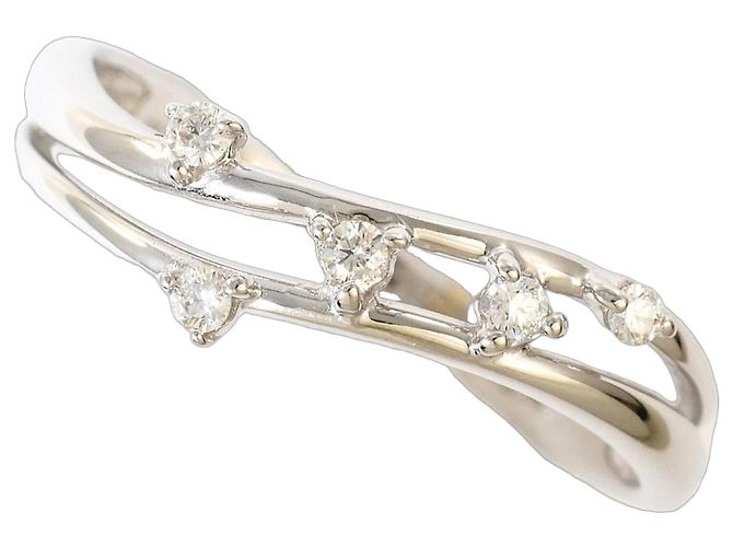 Autre Marque 14K Weißgold-Ring mit Diamant Golden