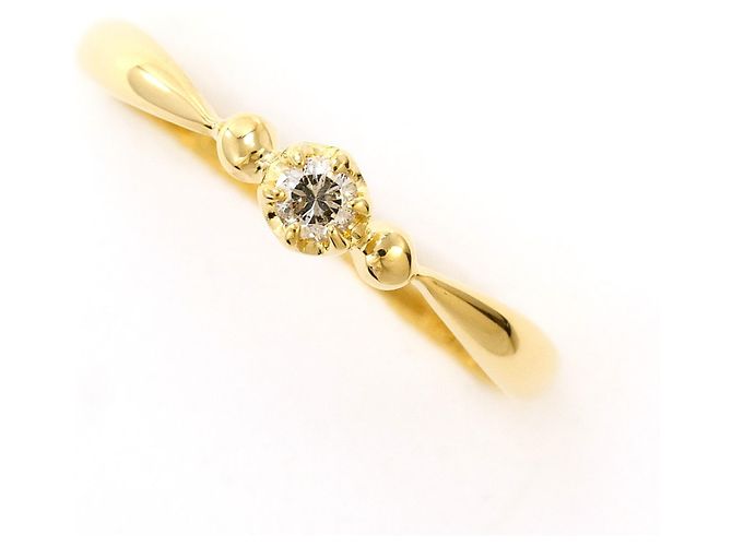 Autre Marque 18K Gelbgold-Ring mit Diamant Golden