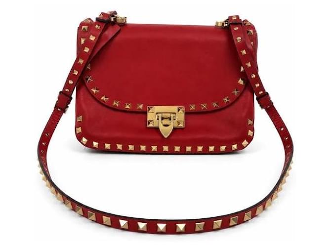Valentino Garavani Rockstud Sac Bandoulière en Cuir Rouge 