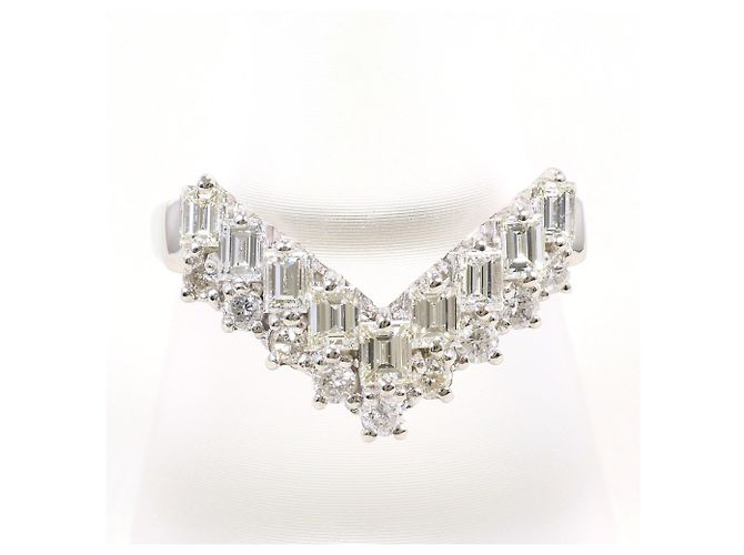 Autre Marque Platin 900 Ring mit Diamant