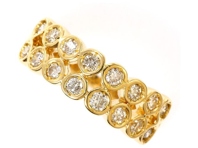 Autre Marque 18K Gelbgold-Ring mit Diamant Golden