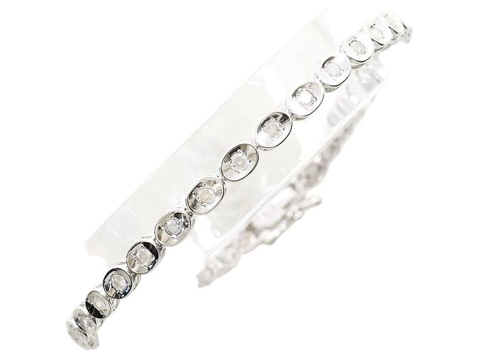 Autre Marque 14K Weißgold-Charm-Armband mit Diamant Golden