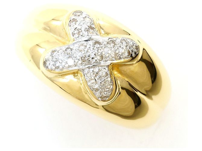 Autre Marque Anello a fascia in oro 18K con diamante D'oro