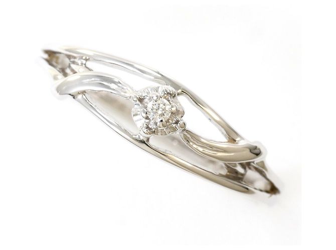 Autre Marque 18K Weißgold-Ring mit Diamant Golden