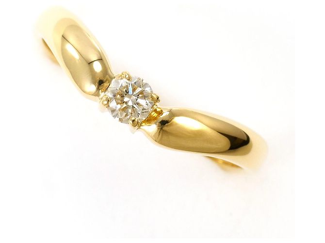 Autre Marque 18K Gelbgold-Ring mit Diamant Golden