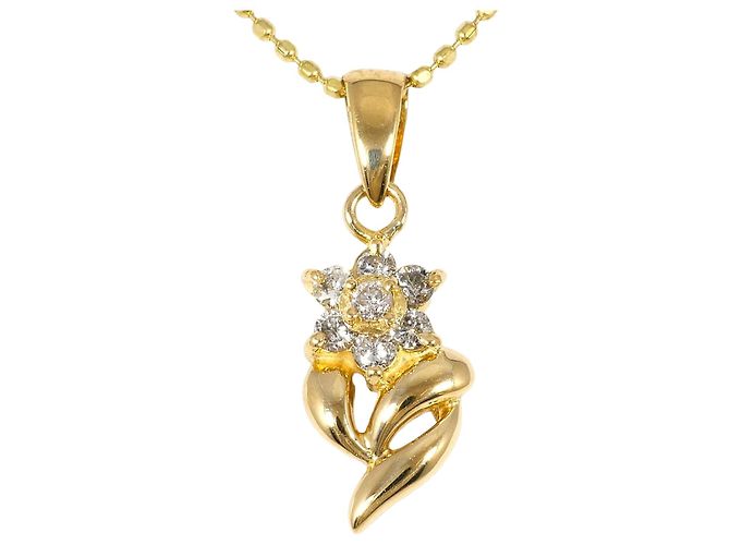 Autre Marque 18K Gelbgoldhalskette mit Diamant Golden