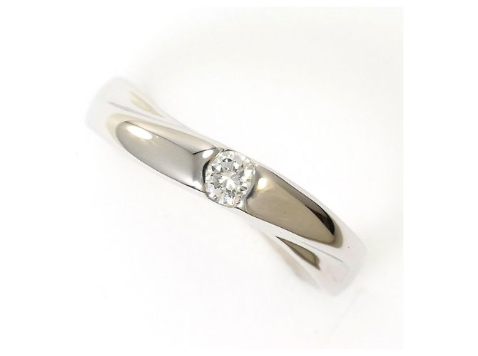 Autre Marque PT1000 Platin-Ring mit Diamant
