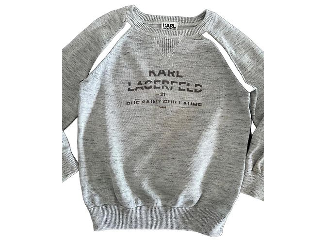 Sudadera Karl Lagerfeld Paris gris en algodón