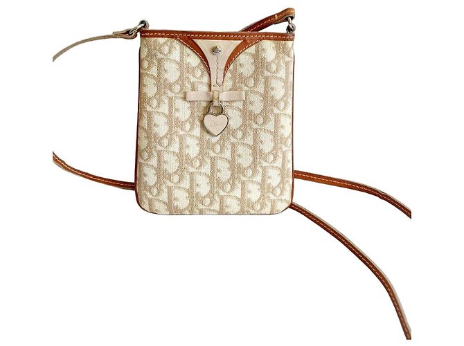 Christian Dior Borsa a Tracolla Monogram Marrone Beige