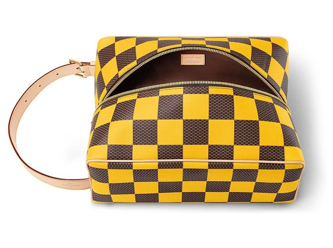 Louis Vuitton Damier Pop Shoe Bag Brown Yellow