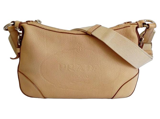 Prada Borsa a Tracolla in Pelle Beige