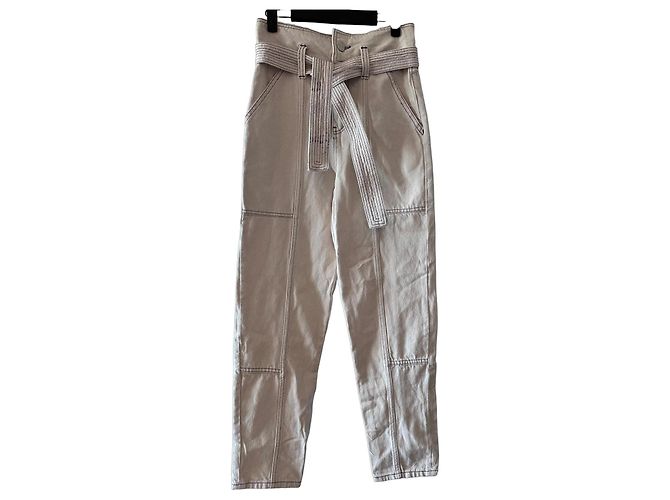 Pantalón de algodón beige Claudie Pierlot