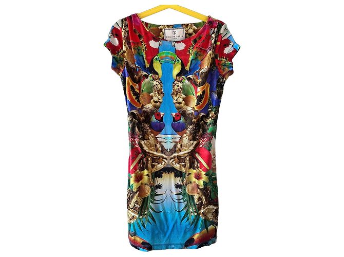 Philipp Plein Junior 10 Jahre Kleid Tropenprint Mehrfarben