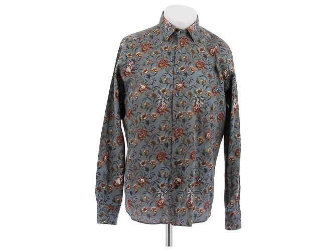 Camicia Etro floreale in cotone nera Nero