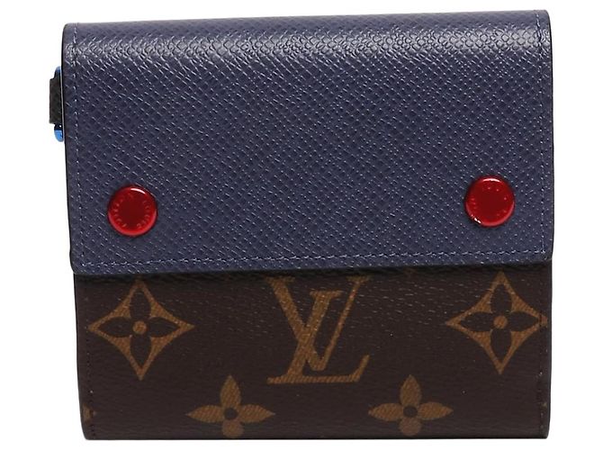 Louis Vuitton Blue and brown monogram bifold wallet