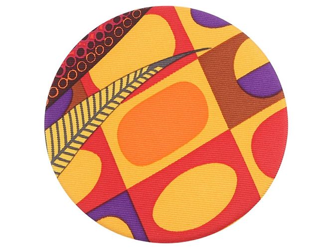 Hermès Broche Hermes Petit H de seda HERMES badge Multicolor