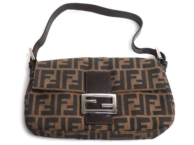 Bolsa Bucket Fendi Mamma Zucca Pattern Marrom