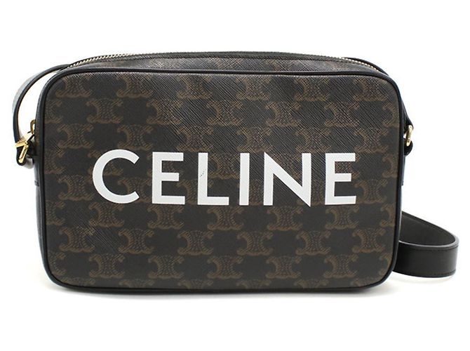 Céline CELINE (Celine) Borsa a tracolla Crossbody . Medium Messenger Triomphe Canvas Uomo Marrone