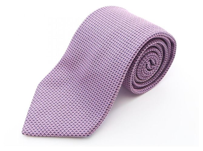 Hermès Corbata HERMES con patrón over, seda, mujer, rosa/azul marino