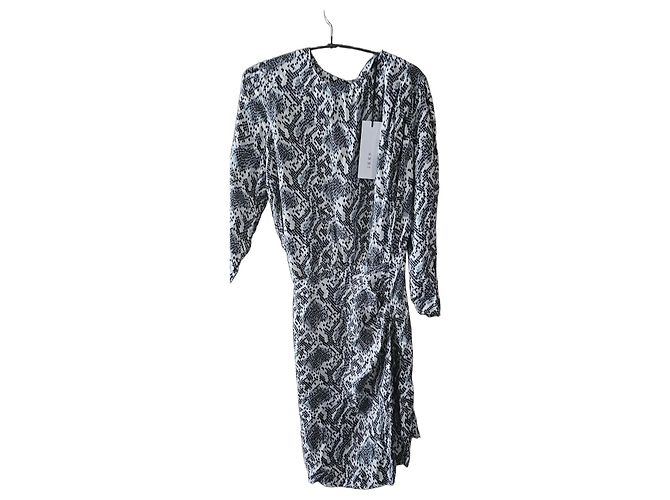 Ikks Kleid mit Schlangenprint Schwarz Weiß Grau