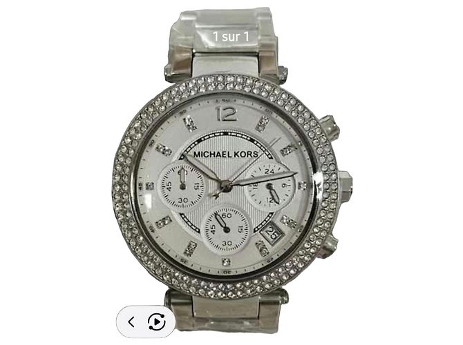 Michael Kors Relógio Feminino Prateado com Cristais Prata Branco