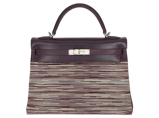 Hermès Bolsa Hermes Kelly 32 Multicor Bordeaux