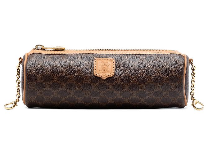 Céline Celine Marron Macadam Toile Enduite Crossbody