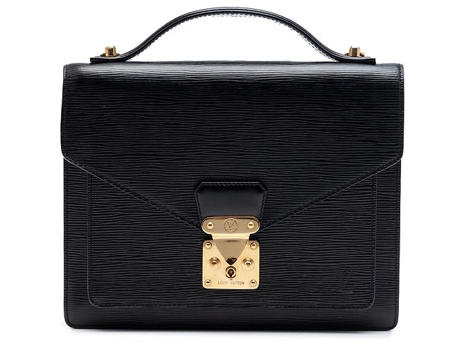 Louis Vuitton Black Epi Monceau 28 Noir