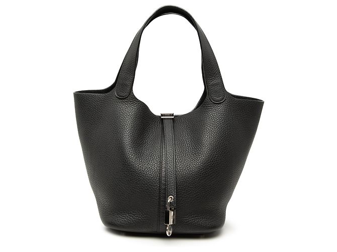 Hermès Black Clemence Picotin Lock 22 Nero