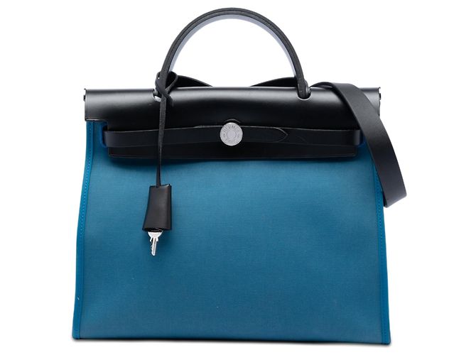 Hermès Blue Toile Herbag Zip 31