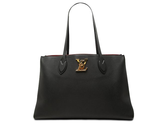 Twist Tote Lockme in pelle nera Louis Vuitton Nero