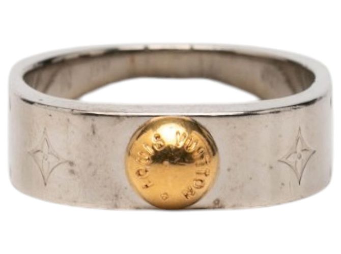 Louis Vuitton Nanogram Ring aus silberfarbenem Messing