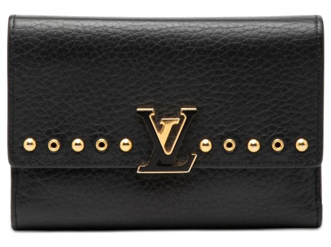 Louis Vuitton Black Studded Taurillon Capucines Compact Wallet