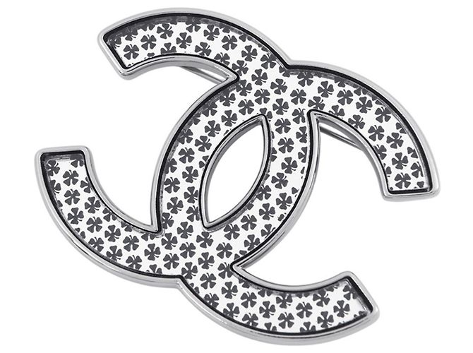 Spilla Chanel nera e argento Nero 