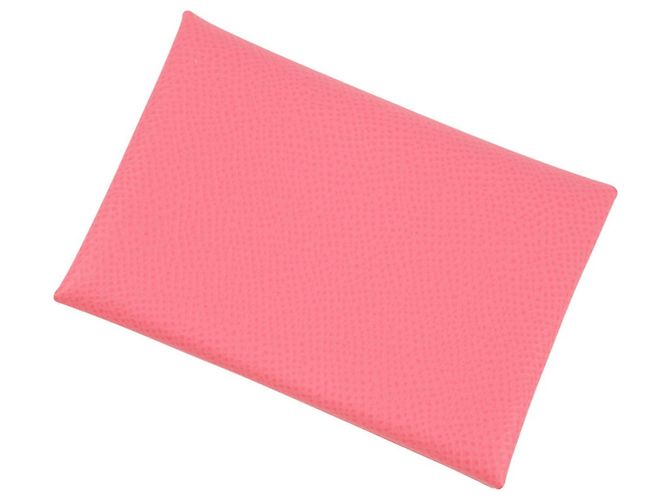 Monedero Calvi Duo Hermès en Rose Azalee Rosa