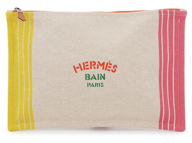 Hermès Hermes Flache Tasche Maillon Marin Pink Grün Gelb