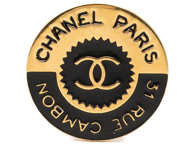 Spilla Chanel Cambon Nera e Oro Nero D'oro