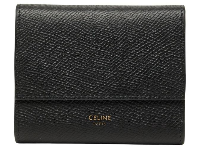 Céline Cartera pequeña trifold Celine en negro