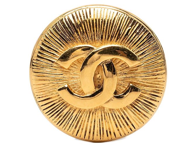 Timeless Spilla Coco Mark placcata oro Chanel D'oro