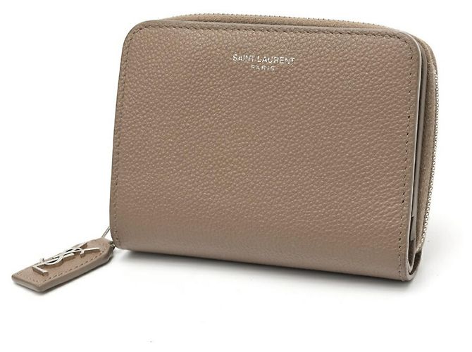 Saint Laurent Grayish Leather Bi-Fold Wallet Grey