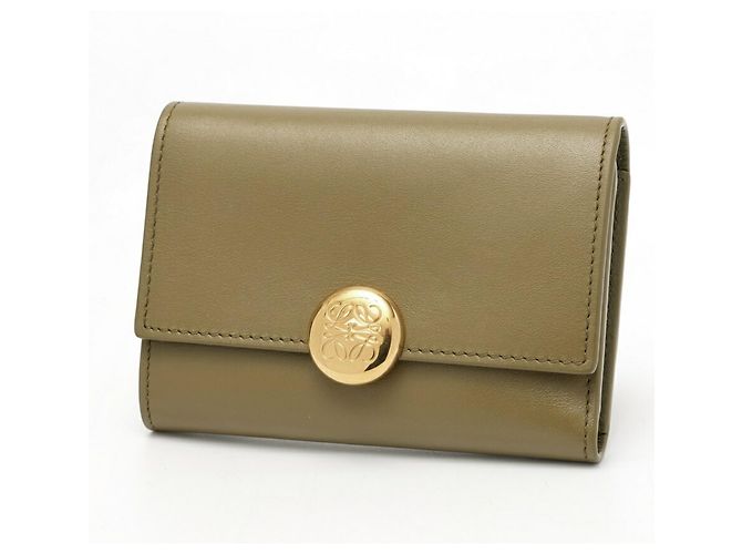 Cartera Vertical Pequeña Loewe Pebble Caqui