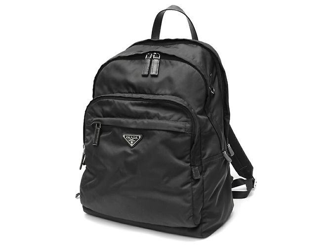 Prada Re-Nylon x Saffiano Leather Backpack Black