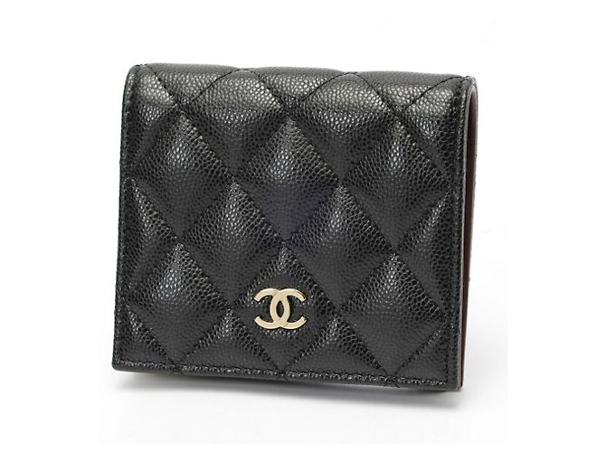 Portafoglio piccolo bi-fold matelassé Chanel Nero