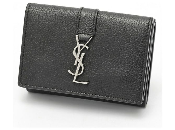 Saint Laurent Cassandra Origami Tiny Wallet Black